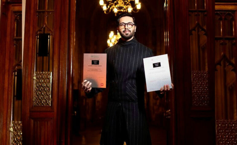  Fahad Mustafa Honored with Two Awards by British Parliament